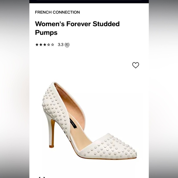 NWOT French Connection forever studded pumps in white - Picture 3 of 4